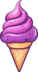 purple ice cream cone illustration