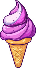 purple ice cream cone illustration