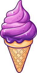 purple ice cream cone illustration