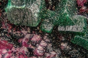 Macro Cobaltocalcite, Dioptase and Heterogenite mineral specimen