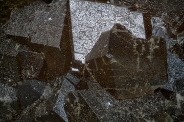 Macro almandine garnet from Dalnegorsk deposit, Russia &mdash; sharp hexahedral symmetry of cubic system. Perfect for mineralogy, collections and scientific study