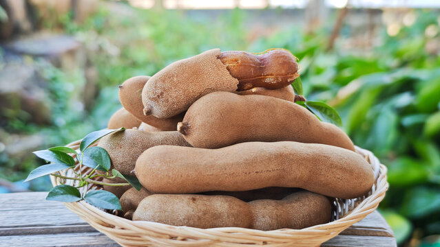 Sweet tamarind in a basket.