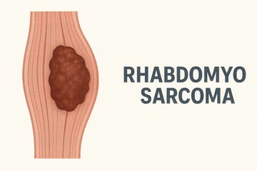 Detailed Visual Representation of Rhabdomyosarcoma, a Soft Tissue Sarcoma Typically Found in Children and Young Adults, Affecting Muscle Tissue and Surrounding Structures