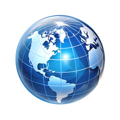 Globe of the earth on transparent background isolated on transparent background