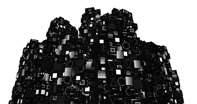 Black Abstract Urban Cityscape Architecture Loop