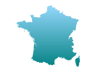 Obraz premium France map, administrative map of France, France department map, French Republic solid ic map