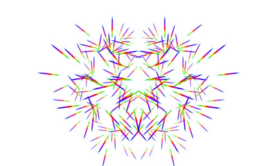 Abstract rainbow line composition with flowing colorful stripes isolated on transparent background.