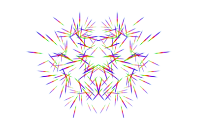 Abstract rainbow line composition with flowing colorful stripes isolated on transparent background.