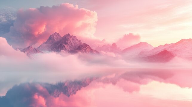 cool pink gradient with soft misty layers 