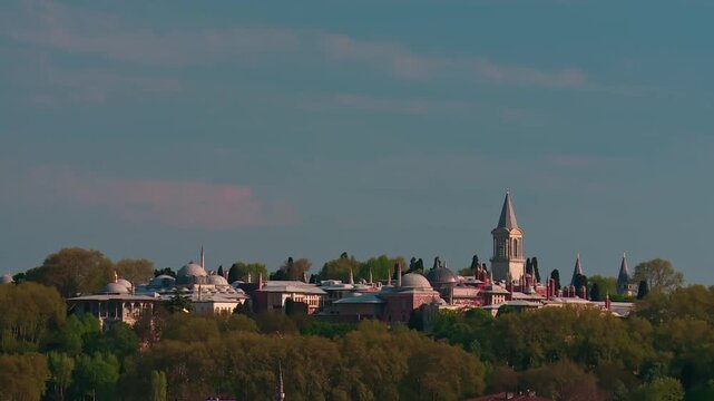 Topkapi Palace with Lush Green Garden in Istanbul Turkey
