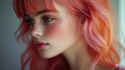 beautiful woman face close-up