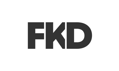 FKD logo design template with strong and modern bold text. Initial based vector logotype featuring simple and minimal typography. Trendy company identity.