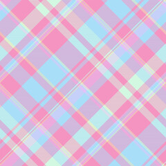 Pastel plaid design.  A colorful, diagonallyoriented pattern creates a cheerful, eyecatching backdrop.  Ideal for crafting, textile projects, and backgrounds.