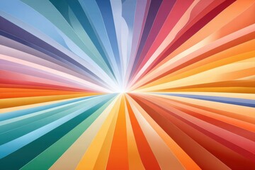 Obraz premium Vibrant rainbow rays form a colorful abstract background, a dynamic, energetic design for creative projects