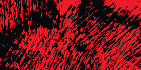 Grungy Halloween red and black background. Creepy spooky vector hand drawn ink banner bg. Punk sponge stamps, splatter sprinkles texture. Grunge paint stroke design. Horizontal Halloween frame border