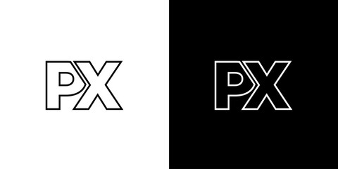 Letter P and X, PX logo design template. Minimal monogram initial based logotype.