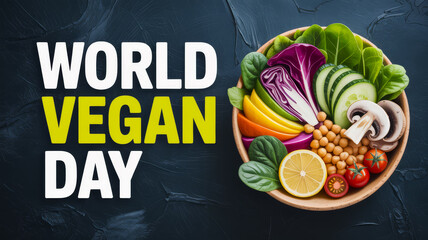 Celebrating plant-based living on World Vegan Day with vibrant vegetables and healthy choices in a colorful bowl