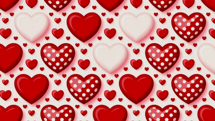 Colorful hearts in playful pattern create a festive atmosphere ideal for celebrations of love and friendship across various occasions