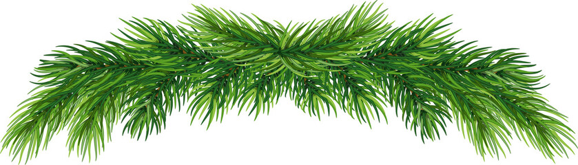 Christmas Pine Fluffy Wreath, garland .on transparent, png,  Holiday garland . tree branches, Wide pine garland