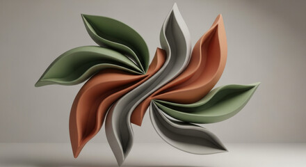 Abstract Leaf Geometry Modern Eco Design