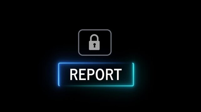 To stop corruption, individuals must take action and report any suspicious activities to ensure accountability and transparency, Motion graphics of neon glow box. 4k