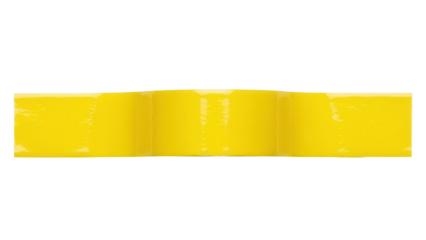 Bright yellow packing tape PNG isolated on transparent background, adhesive packaging material for sealing boxes and shipping