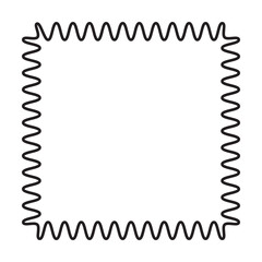 Obraz premium Square frame hand drawing doodle wavy border