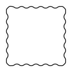 Obraz premium Square frame hand drawing doodle wavy border