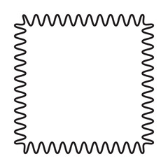 Obraz premium Square frame hand drawing doodle wavy border