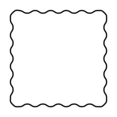 Obraz premium Square frame hand drawing doodle wavy border