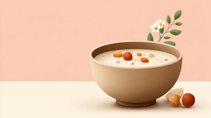 Ashura day celebration with traditional bowl of ashura pudding