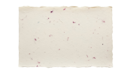 Handmade paper with flower petals isolated PNG, textured stationery for invitations and crafts, natural fiber paper with organic inclusions