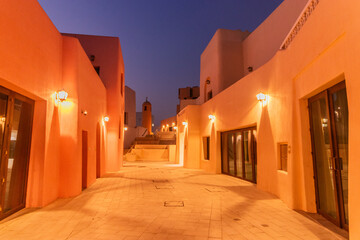 Evening view of Mina District of Doha, Qatar