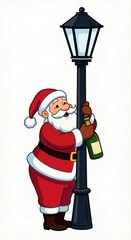 drunk santa claus illustration 