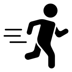 Person running glyph solid icon	