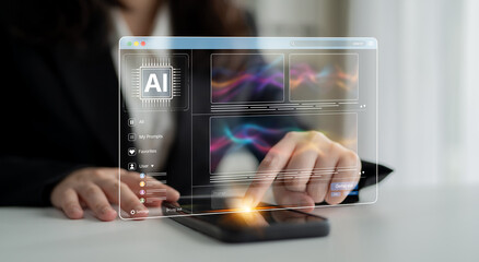 AI platform generating art images with dynamic interface. AI-generated content appears in image...