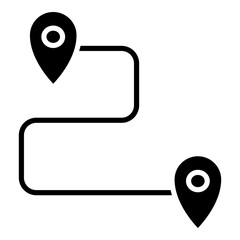  Running route, path glyph solid icon