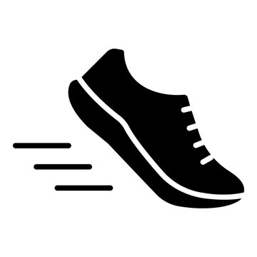 Running shoe glyph solid icon