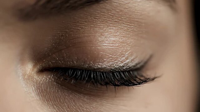 Extreme Close up Slow Motion of a Woman's Eye Opening and Closing in Natural Light