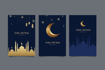 isra mi'raj greeting card template design