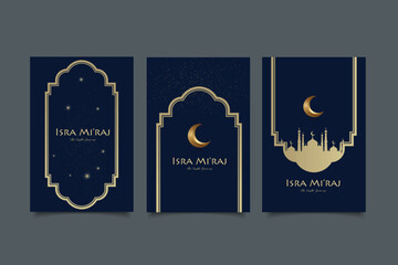 isra mi'raj greeting card template design