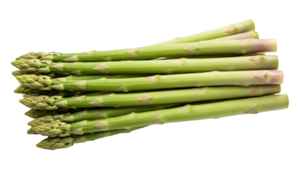Fresh green asparagus spears isolated PNG, healthy spring vegetable for cooking and vegetarian recipes on transparent background