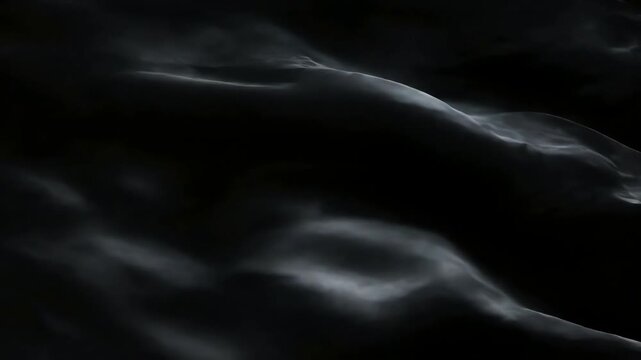 Abstract Dark Flowing Fabric with Subtle Light Reflections and Shadows