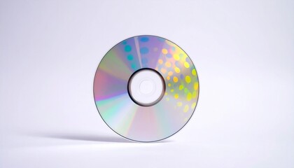 Minimal DVD Disc with Subtle Polka Dot Pattern Isolated on White Background