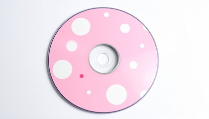 Minimal DVD Disc with Subtle Polka Dot Pattern Isolated on White Background