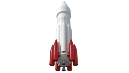 Vostok rocket PNG isolated on transparent background, Soviet space program vehicle for space exploration and historical projects