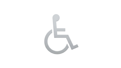 Handicap symbol PNG isolated on transparent background, accessibility icon for disabled persons and wheelchair access