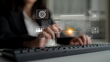 Project management dashboard showing timeline, tasks, milestones, and workflows for planning, tracking, and executing successful business or team projects Latch