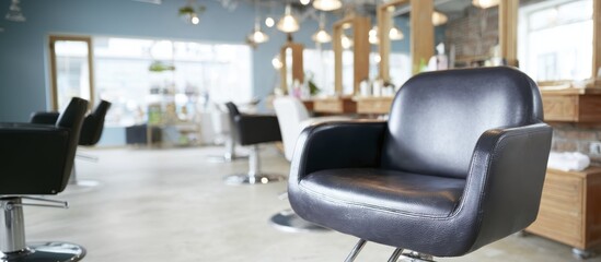 Modern hair salon with stylish chairs and elegant interior design