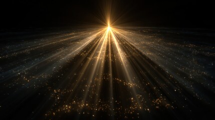Abstract light burst radiating energy illustration against dark backdrop